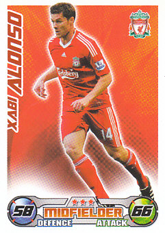 Xabi Alonso Liverpool 2008/09 Topps Match Attax #156